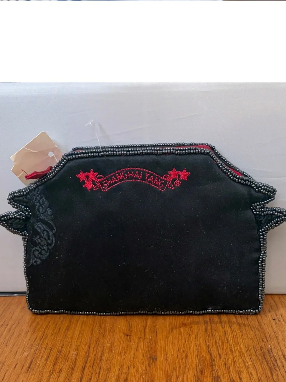 Vintage Shanghai Tang Beaded Pagoda Building Coin Purse Clutch Novelty Pouch NWT